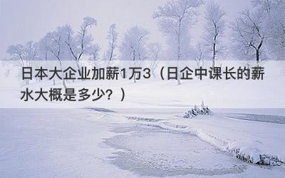 日本大企业加薪1万3（日企中课长的薪水大概是多少？）