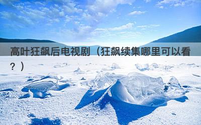 高叶狂飙后电视剧（狂飙续集哪里可以看？）